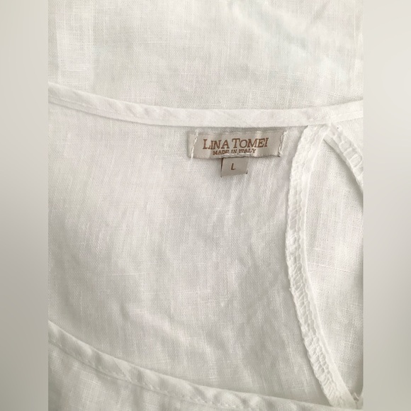 COLD SHOULDER LINEN TOP - Picture 4 of 4